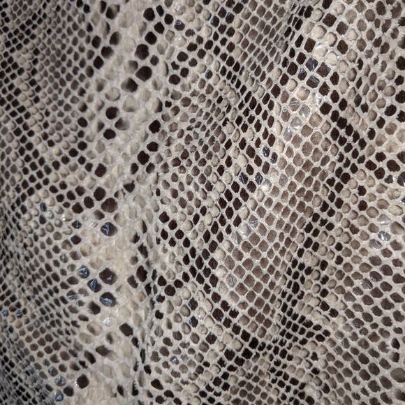 Olivaceous Vanilla Sky Tan & Brown Asymmetrical Snake Print Skirt M - Picture 8 of 16